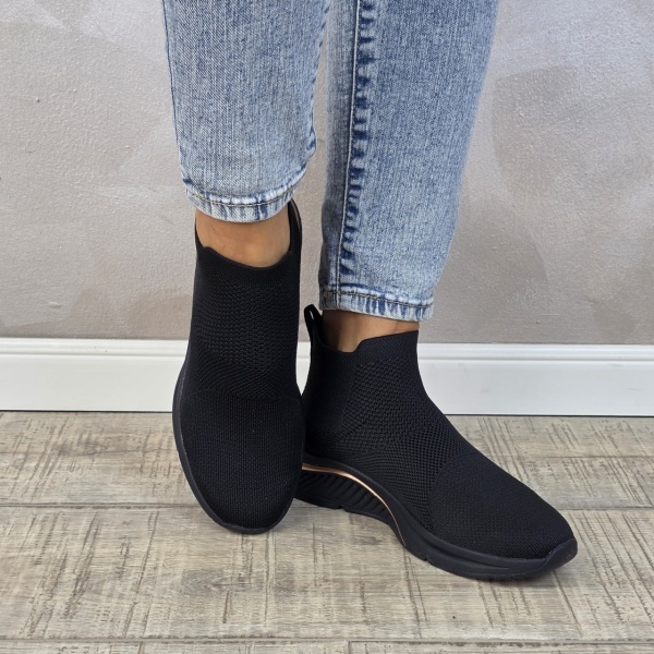 Pantofi dama sport Arch Fit S-Miles - Sock Walk 155580 BBK - Img 6