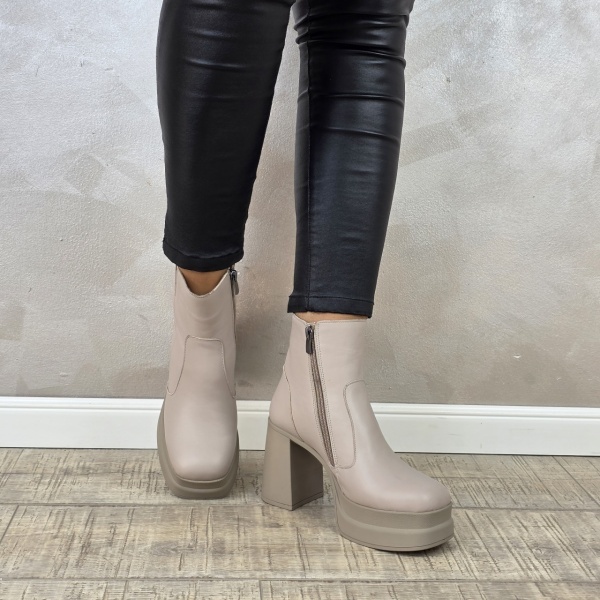 Botine/Ghete dama piele naturala MANOS.RO BT325 - Img 4