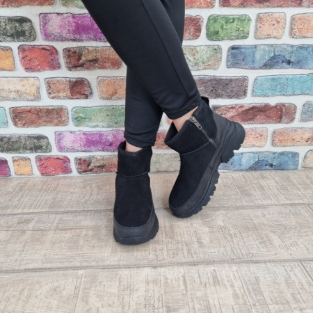 Ghete dama piele naturala Skechers 167279 BBK - Img 7