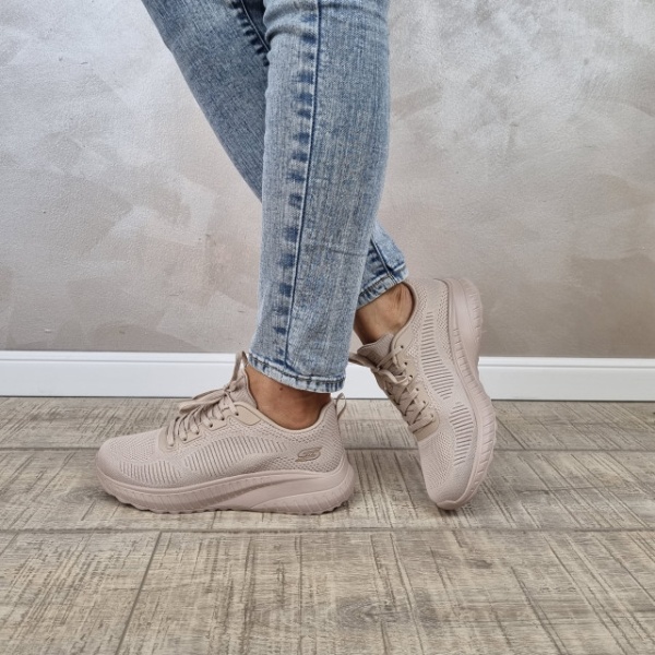 Pantofi dama sport Skechers Bobs Squad Chaos 117209 NUDE - Img 4
