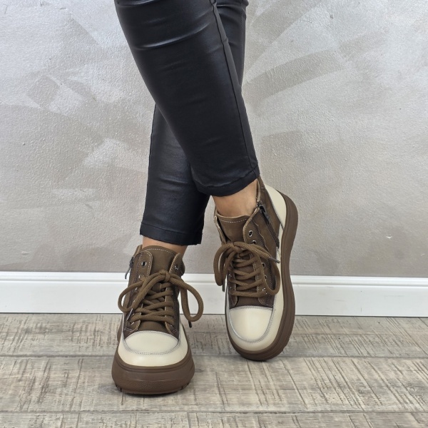 MANOS.RO Ghete dama casual Formazione piele naturala GD2378 - Img 2