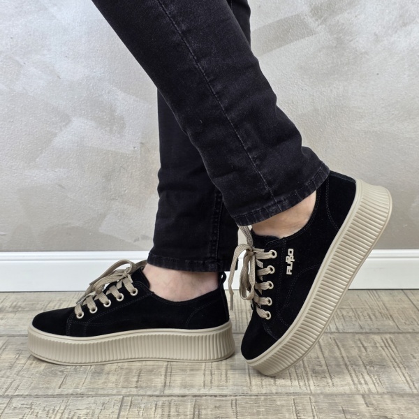 MANOS.RO Pantofi dama casual sport piele naturala negri Filippo PC2332 - Img 5
