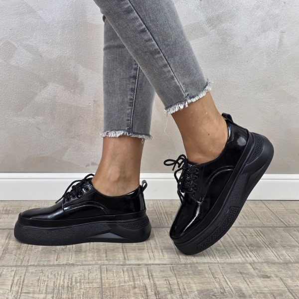 MANOS.RO Pantofi dama casual sport piele naturala negri Filippo PP392 - Img 4