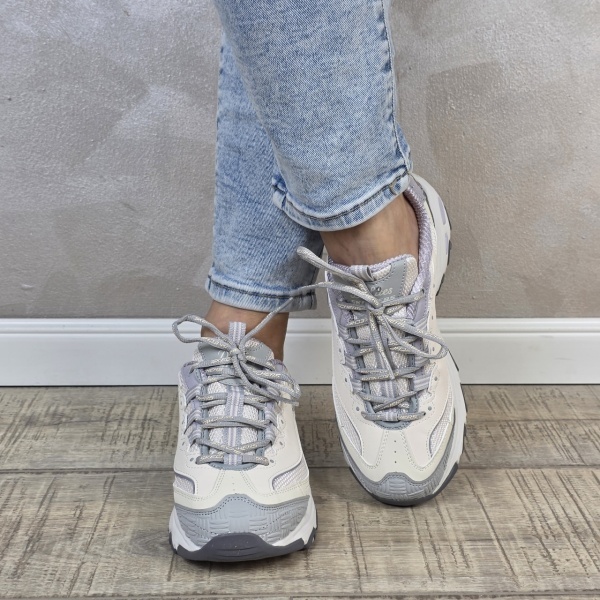 Pantofi dama sport tip sneakers Skechers D'Lites - Retro Rewind 150536 NTGY - Img 4