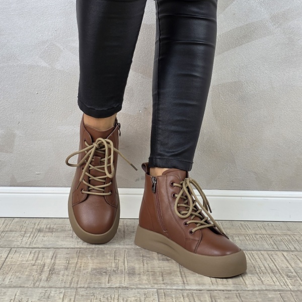 MANOS.RO Ghete dama casual Formazione piele naturala GD2375 - Img 4