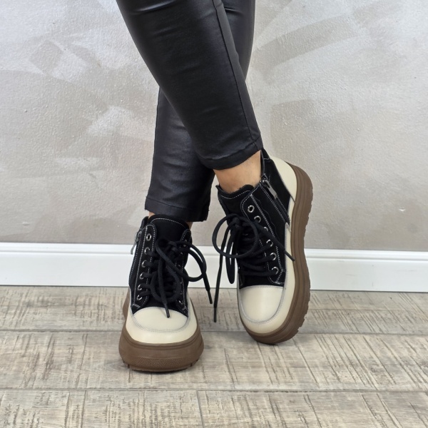 MANOS.RO Ghete dama casual Formazione piele naturala GD2377 - Img 2