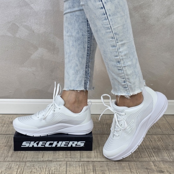 Pantofi dama sport Skechers®-, GLIDE-STEP, din material textil 303576L WHT - Img 9