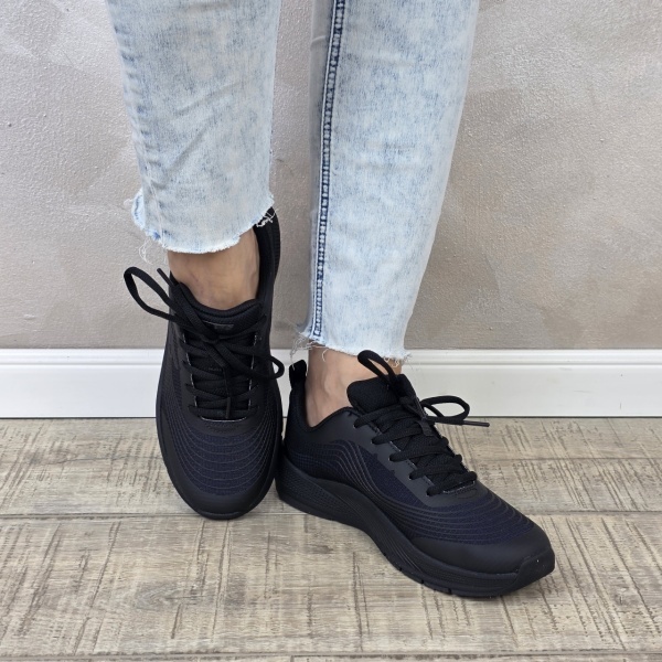Pantofi dama sport Skechers®- negri, GLIDE-STEP, din material textil 303576L BBK - Img 5