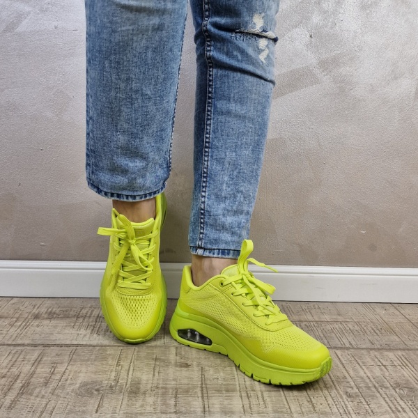 Pantofi dama sport SKECHERS UNO FLEX 177794 LIME - Img 3