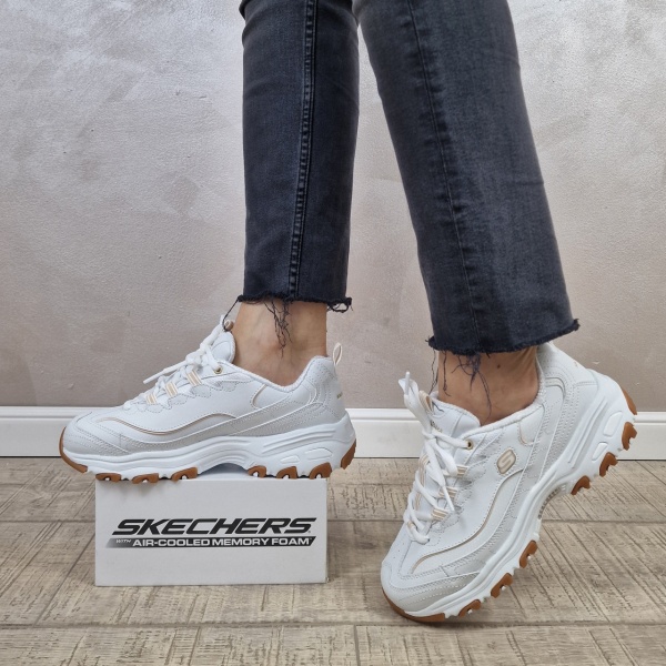 Pantofi dama sport tip sneakers Skechers D'Lites - Good Neutral 149807 WHT - Img 4