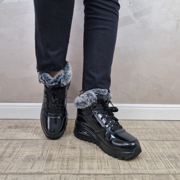 Ghete dama Skechers Sneakers high- Uno - Stand High 168126 BBK - Img 2