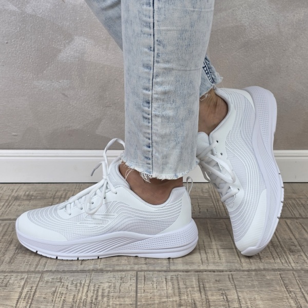 Pantofi dama sport Skechers®-, GLIDE-STEP, din material textil 303576L WHT - Img 6