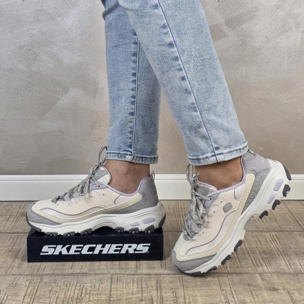 Pantofi dama sport tip sneakers Skechers D'Lites - Retro Rewind 150536 NTGY - Img 5