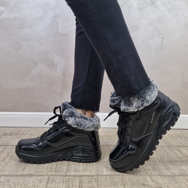 Ghete dama Skechers Sneakers high- Uno - Stand High 168126 BBK - Img 3