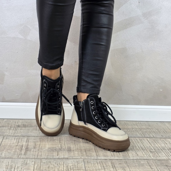 MANOS.RO Ghete dama casual Formazione piele naturala GD2377 - Img 3