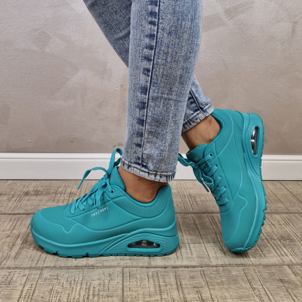 MANOS.RO Pantofi dama sport Skechers® Uno 73690 TURQ - Img 4