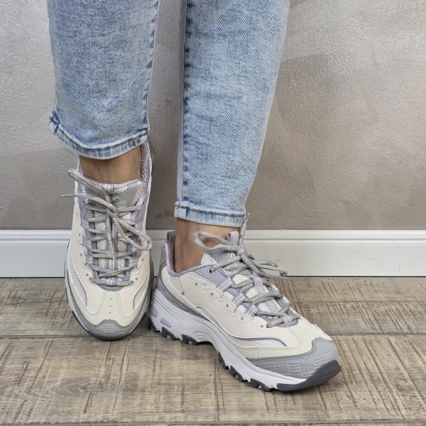 Pantofi dama sport tip sneakers Skechers D'Lites - Retro Rewind 150536 NTGY - Img 2