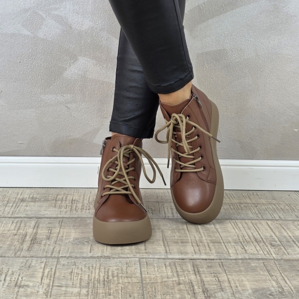MANOS.RO Ghete dama casual Formazione piele naturala GD2375 - Img 2