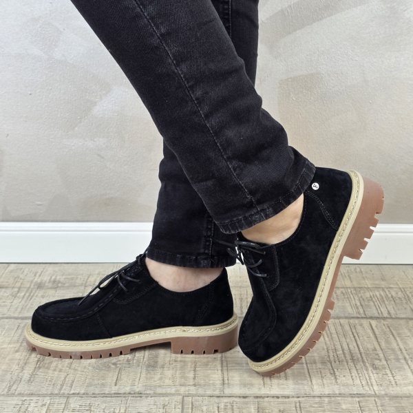 MANOS.RO Pantofi dama casual sport piele naturala negri Filippo PC2335 - Img 3
