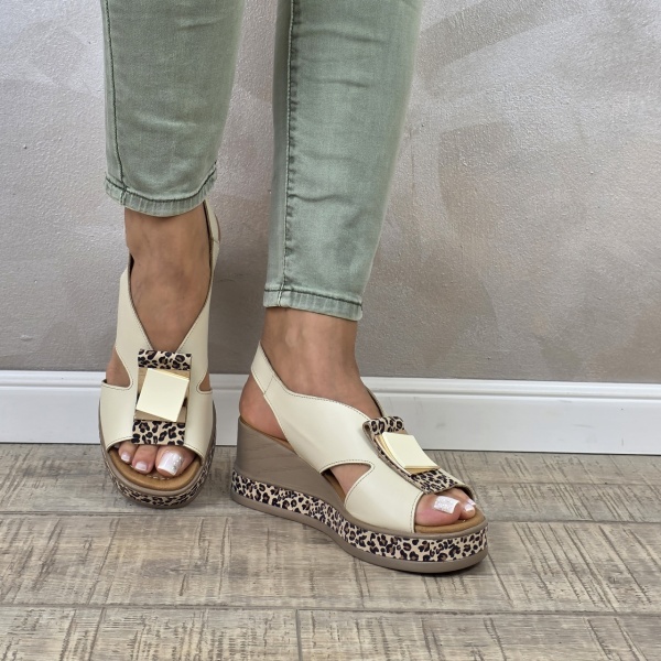 MANOS.RO Sandale dama piele naturala GOLD DEER SP906 - Img 2