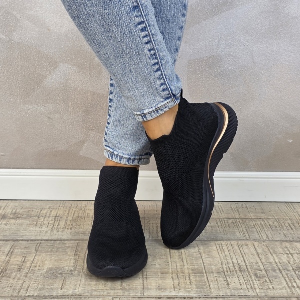 Pantofi dama sport Arch Fit S-Miles - Sock Walk 155580 BBK - Img 5