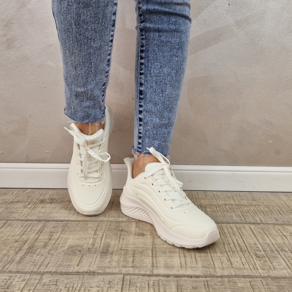 Pantofi dama sport Skechers® Bobs Squad 117485 WHT - Img 3