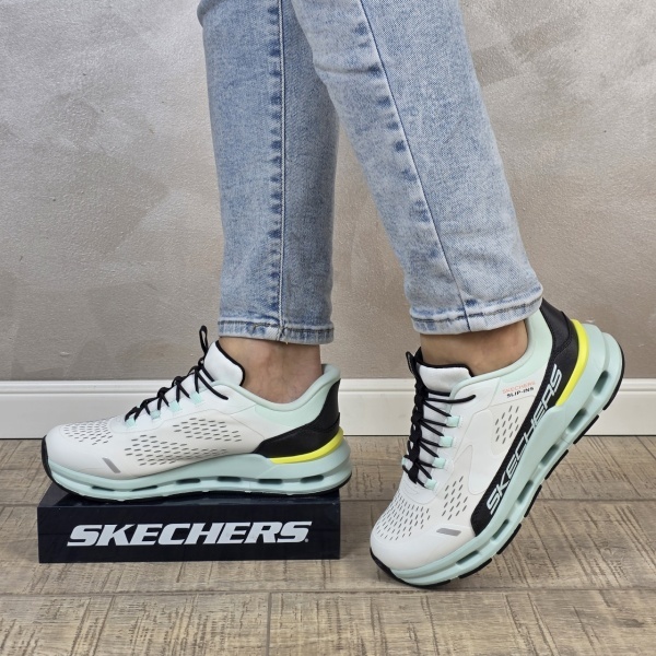 Pantofi dama sport Skechers®, GLIDE-STEP, din material textil 303654L WBTQ - Img 5