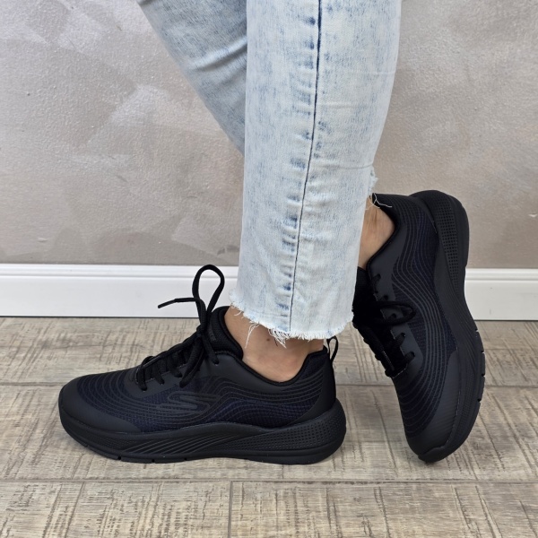 Pantofi dama sport Skechers®- negri, GLIDE-STEP, din material textil 303576L BBK - Img 6