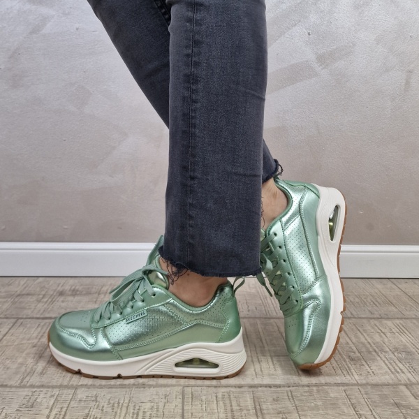 Pantofi dama sport SKECHERS UNO - METALLIXS 177109 SAGE - Img 2