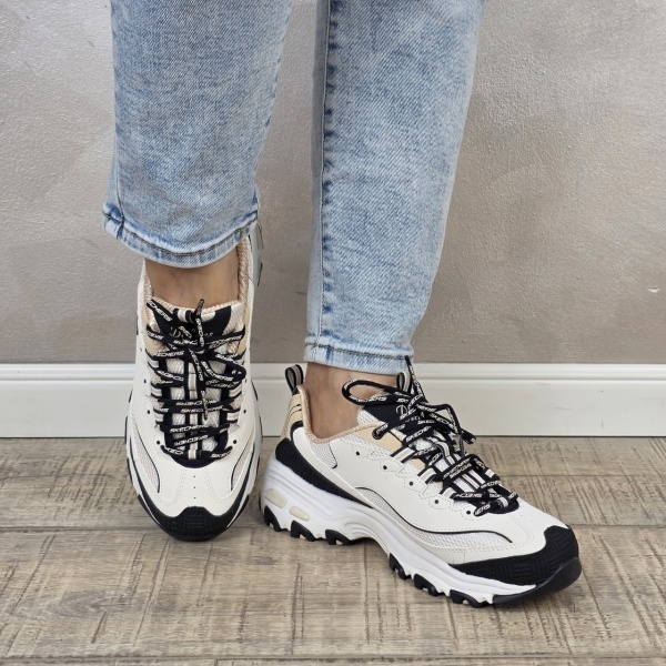 Pantofi dama sport tip sneakers Skechers D'Lites - Retro Rewind 150536 NTBK - Img 3