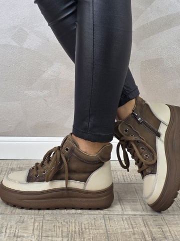 MANOS.RO Ghete dama casual Formazione piele naturala GD2378 - Img 4