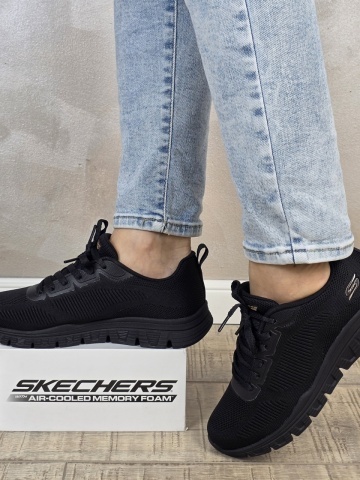 Pantofi dama sport Skechers® Bobs Squad Chaos 117700 BBK - Img 7