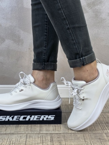 Pantofi dama sport Skechers® Bobs Squad Chaos 117730 WHT