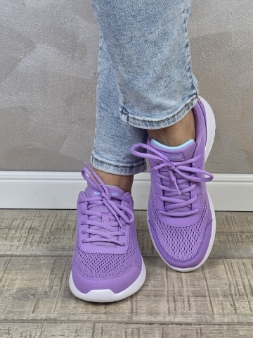 Pantofi dama sport Skechers®- lavanda, GLIDE-STEP, din material textil 303679L LAV - Img 5