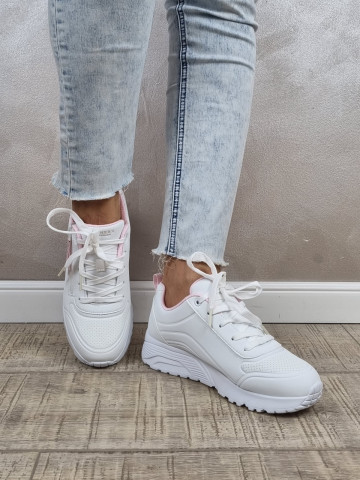 Pantofi dama sport Skechers® Uno Lite - Easy Zip 310387L WHT - Img 5