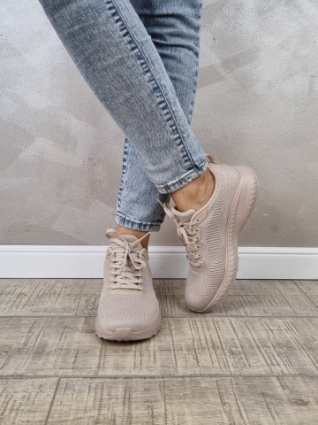 Pantofi dama sport Skechers Bobs Squad Chaos 117209 NUDE - Img 2