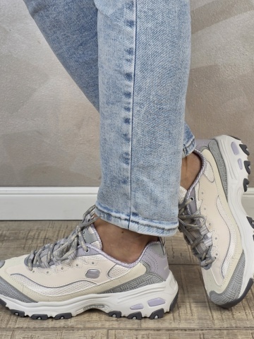 Pantofi dama sport tip sneakers Skechers D'Lites - Retro Rewind 150536 NTGY - Img 3