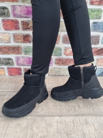 Ghete dama piele naturala Skechers 167279 BBK - Img 9
