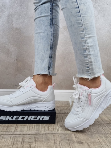 Pantofi dama sport Skechers® Uno Lite - Easy Zip 310387L WHT - Img 2