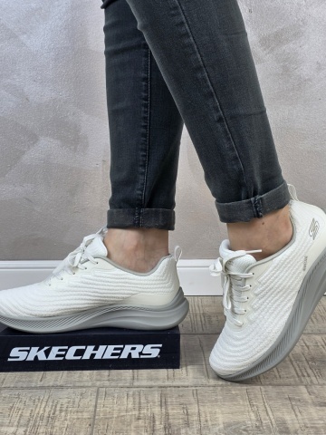 Pantofi dama sport Skechers® Bobs Squad Chaos 117731 WHT