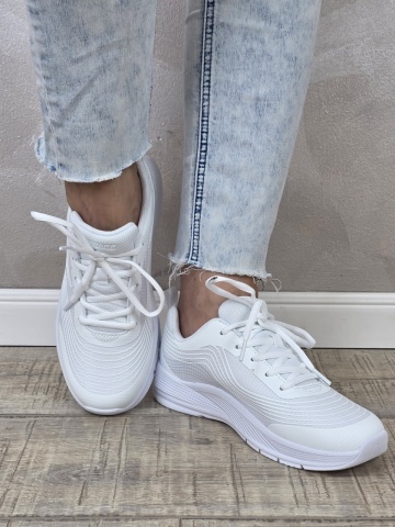 Pantofi dama sport Skechers®-, GLIDE-STEP, din material textil 303576L WHT - Img 8