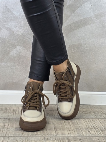 MANOS.RO Ghete dama casual Formazione piele naturala GD2378 - Img 2