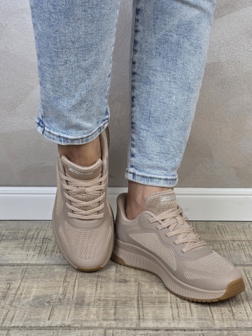 Pantofi dama sport Skechers® Bobs Squad 4 Staple Look beige 117624 NAT - Img 6