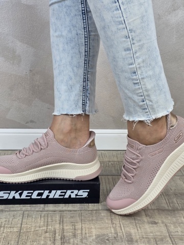 Pantofi dama sport Skechers® Bobs Squad 4 Staple Look beige 117743 BLSH