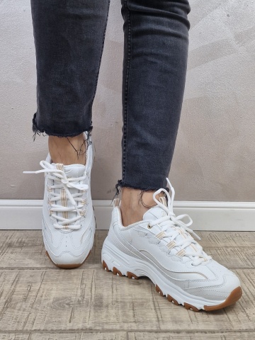 Pantofi dama sport tip sneakers Skechers D'Lites - Good Neutral 149807 WHT - Img 2