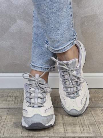 Pantofi dama sport tip sneakers Skechers D'Lites - Retro Rewind 150536 NTGY - Img 4