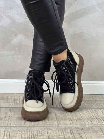 MANOS.RO Ghete dama casual Formazione piele naturala GD2377 - Img 2