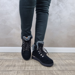 MANOS.RO Ghete dama piele naturala Skechers 113431 BLK - Img 2