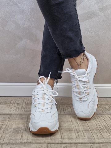 Pantofi dama sport tip sneakers Skechers D'Lites - Good Neutral 149807 WHT - Img 3
