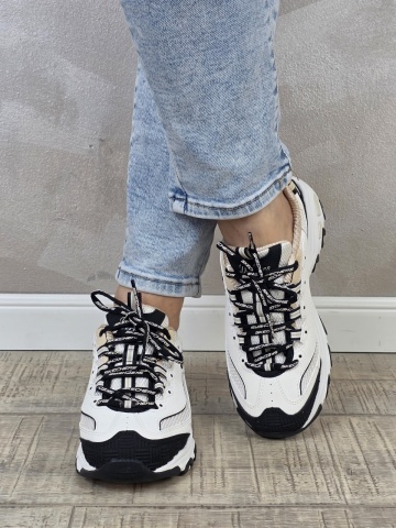 Pantofi dama sport tip sneakers Skechers D'Lites - Retro Rewind 150536 NTBK - Img 5
